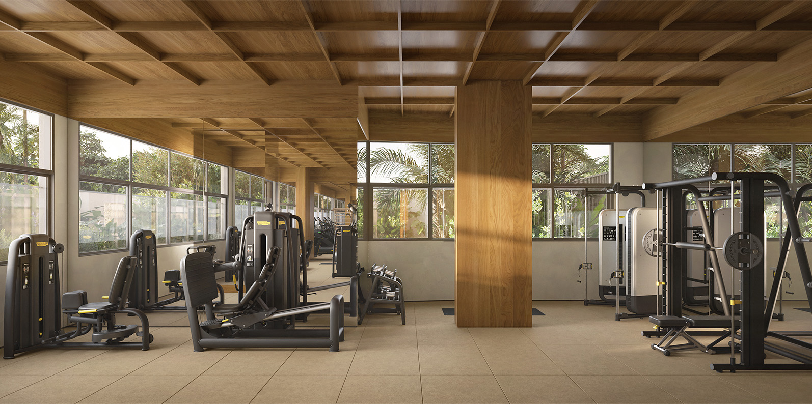 Academia com Equipamentos Technogym